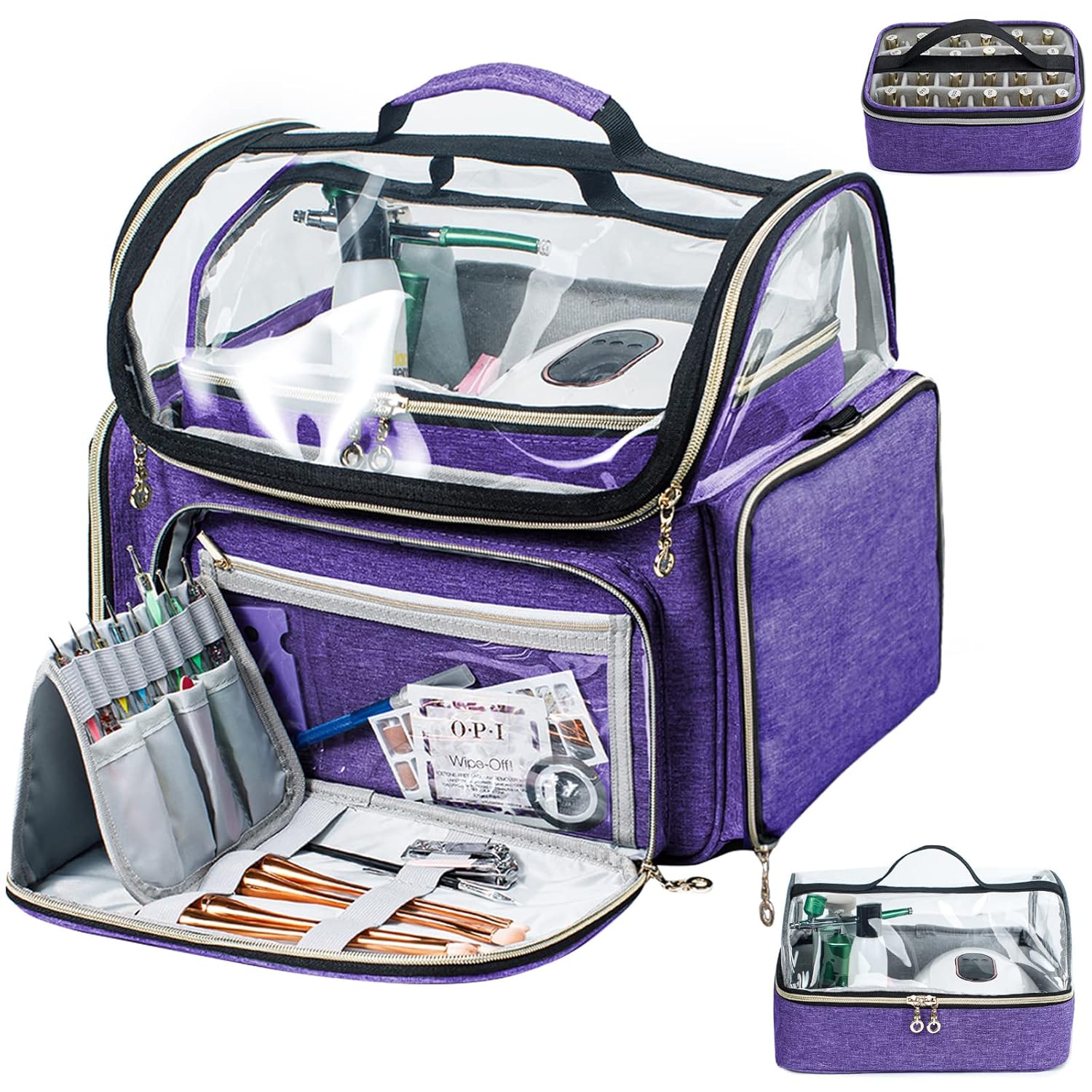 SFYBYHEART Large Travel Makeup Bag & Nail Polish Organizer