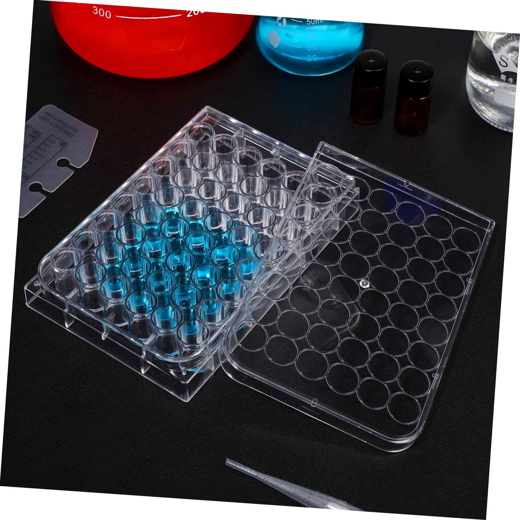 Gatuida 15pezzi Piastra Di Coltura Cellulare Trasparente Da Pozzetti Contenitore Per Esperimenti Di Laboratorio Strumento Per Coltura Tissutale Materiale Vergine Design Con Coperchio Per