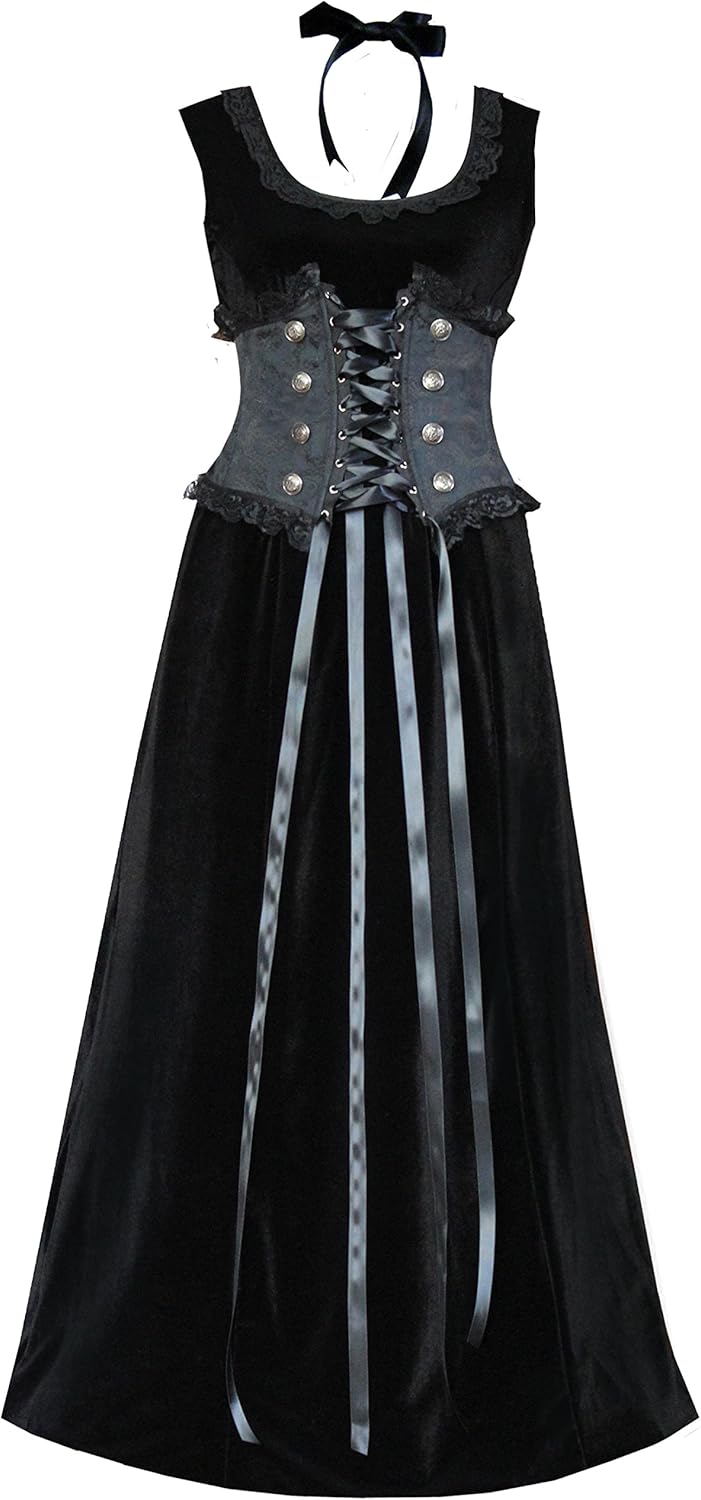 Victorian Steampunk Gothic Renaissance Brocade Velvet Women's Corset & Dress