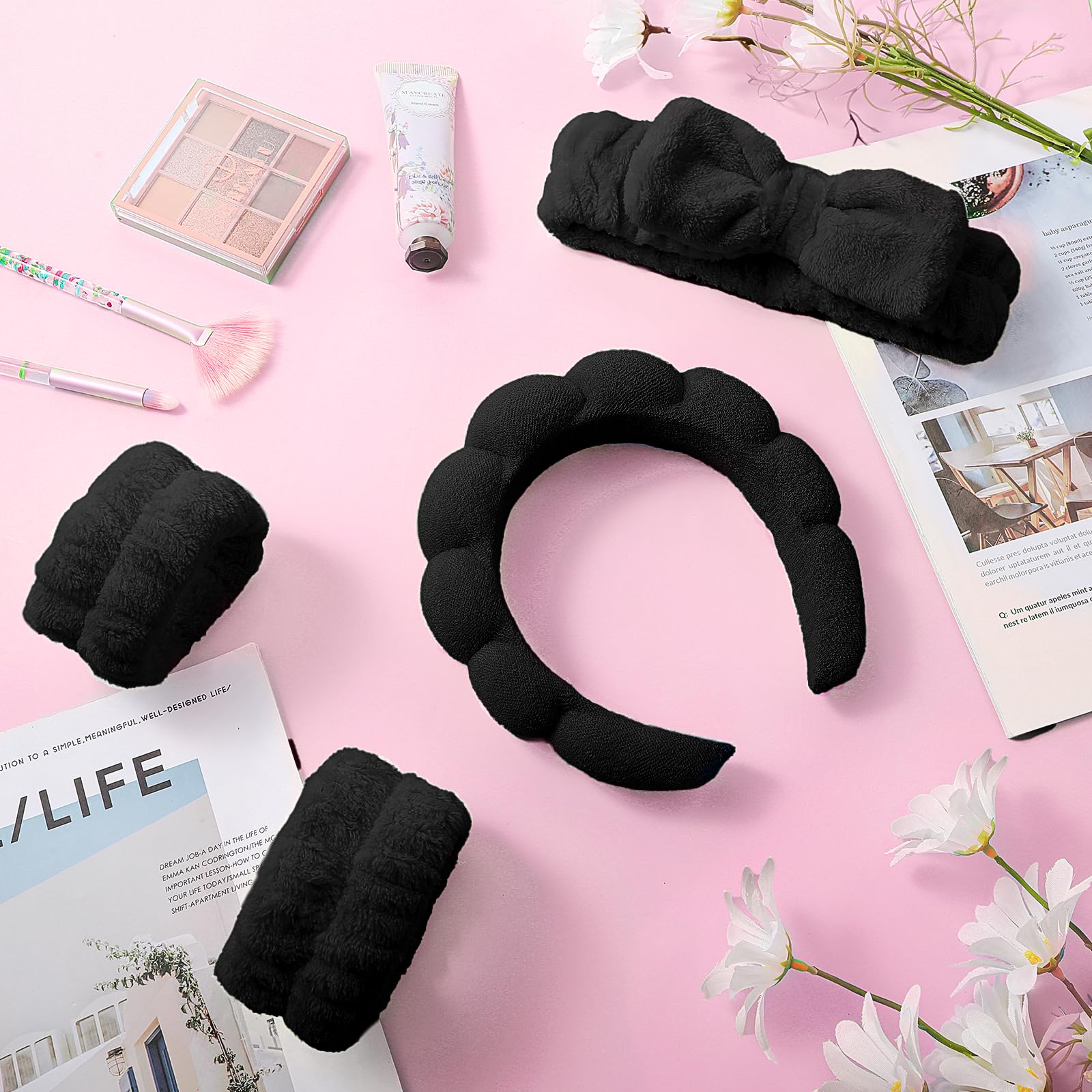 Fasce Per Capelli In Spugna Morbida Per Spa E Cura Della Pelle – Assorbenti, Universali, A Forma Di Fiore – Per Doccia, Trucco E Yoga
