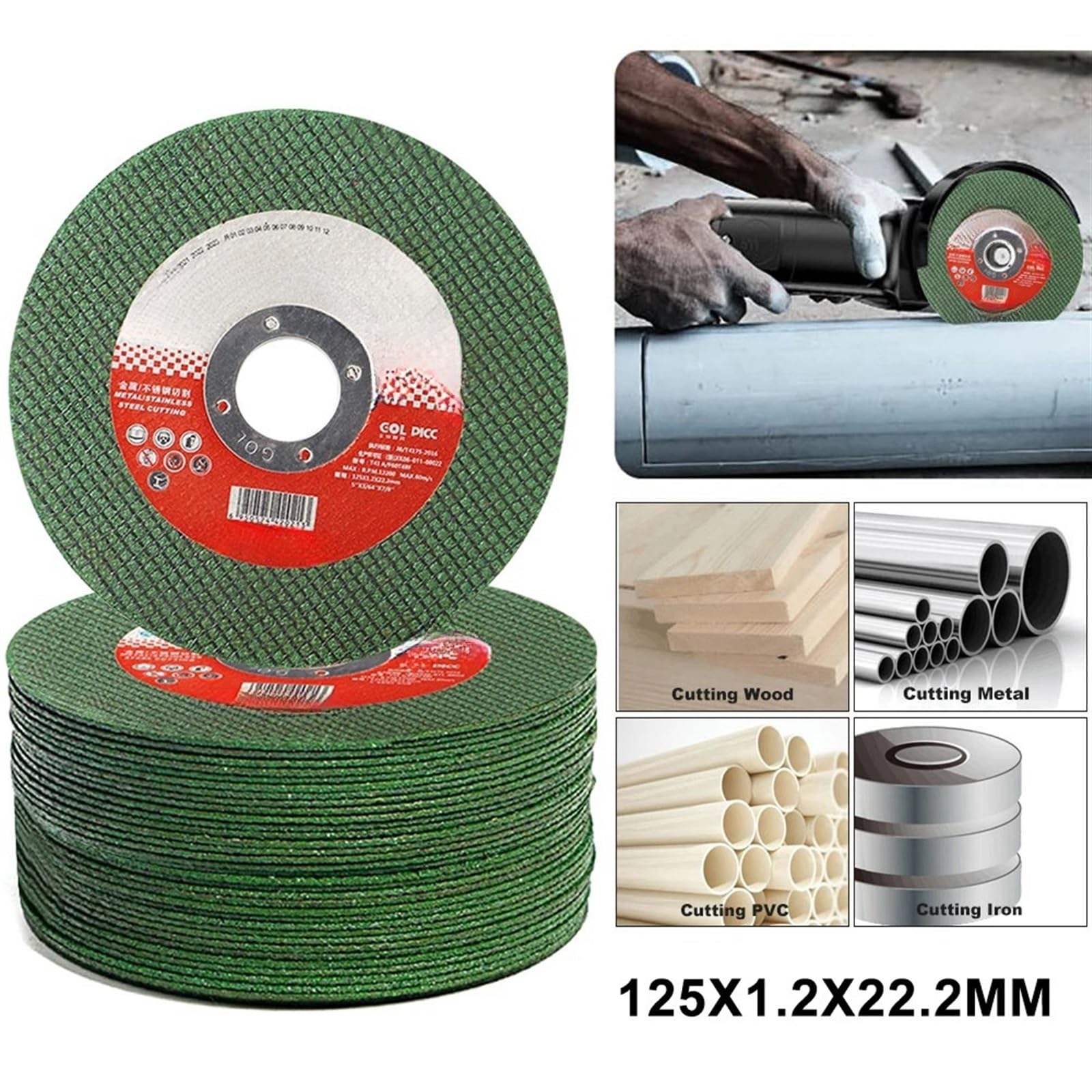 125mm Metalowa tarcza tnąca 5-calowa szlifierka żywiczna do cięcia piły do ​​szlifierki kątowej Metalowa stal nierdzewna Cięcie żelaza(50pcs)