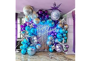 Shiny Purple and Blue Disco Balloon Garland Arch Kit