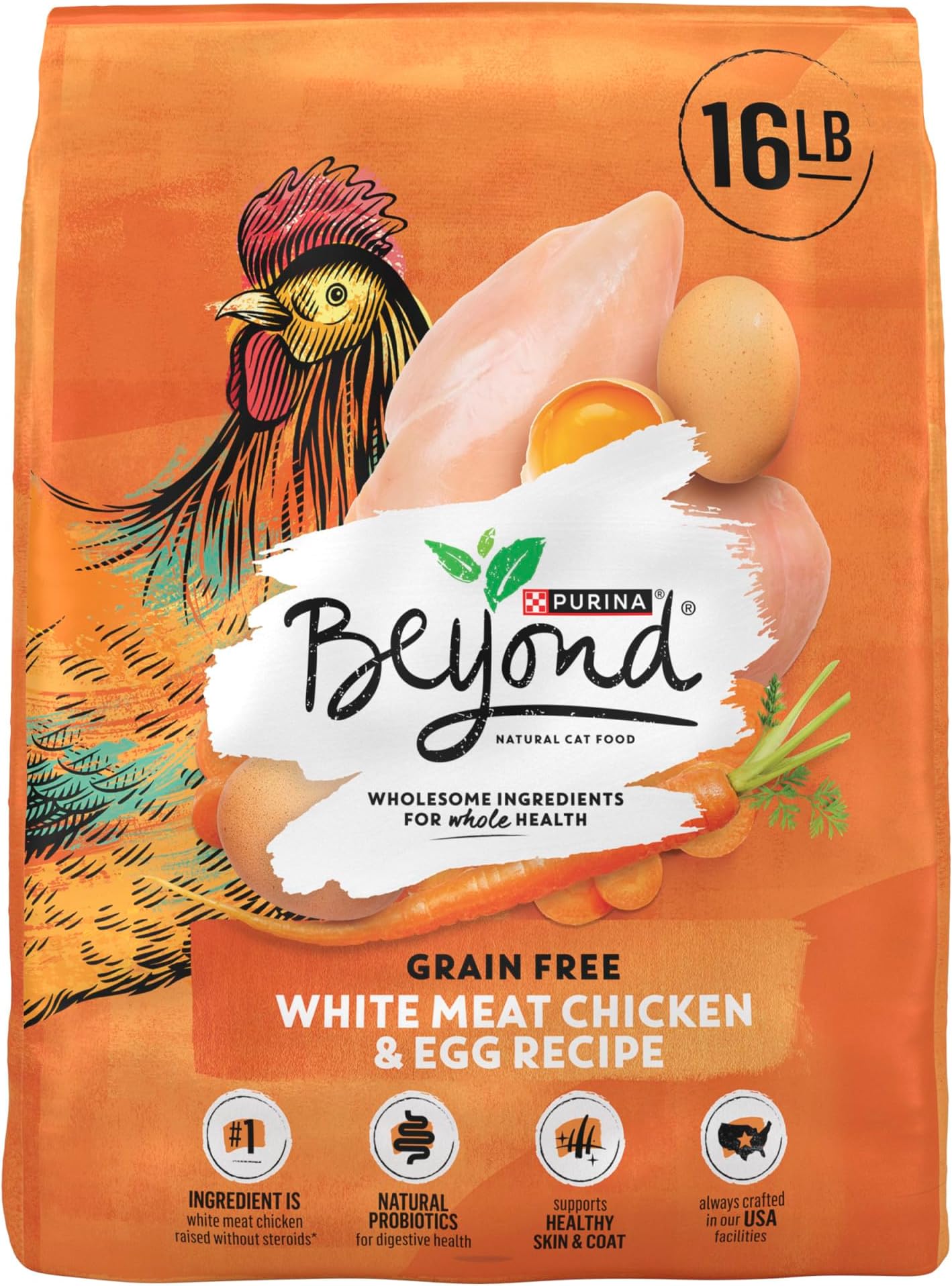 Purina Beyond Grain Free Natural Dry Cat Food Grain Free White Meat Chicken and Egg 7.3kg Bag