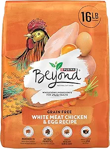 Purina Beyond Grain Free White Meat Chicken and Egg Recipe Natural Cat Food High Protein Cat Food Dry Formula - 16 Lb. Bag