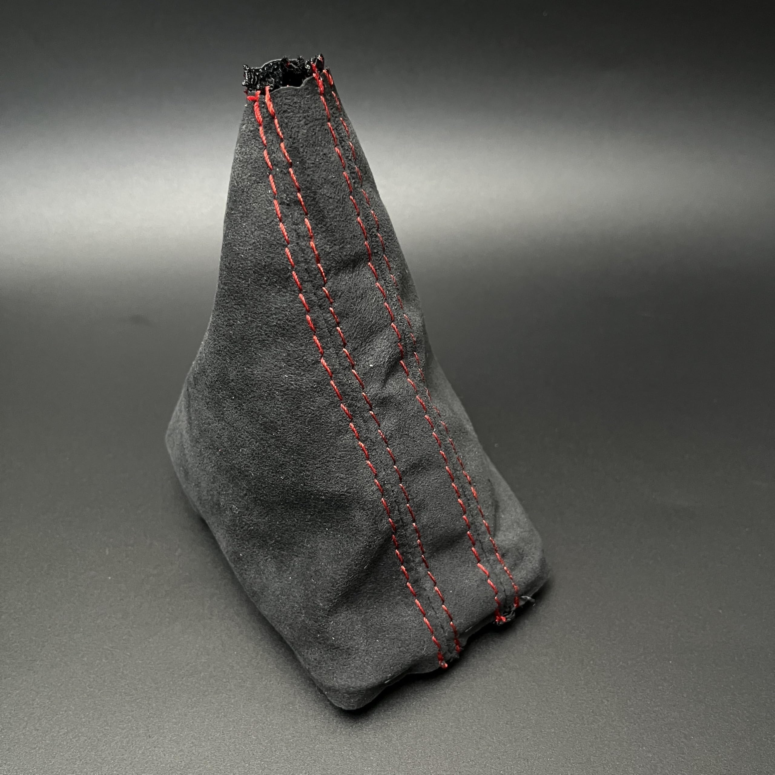 JFQYGMD for DSG for VW for Golf 7 Gear Shift Knob Suede Leather Gear Shift knob Cover 5GG 713 203A 5GG713203A(Red Line)