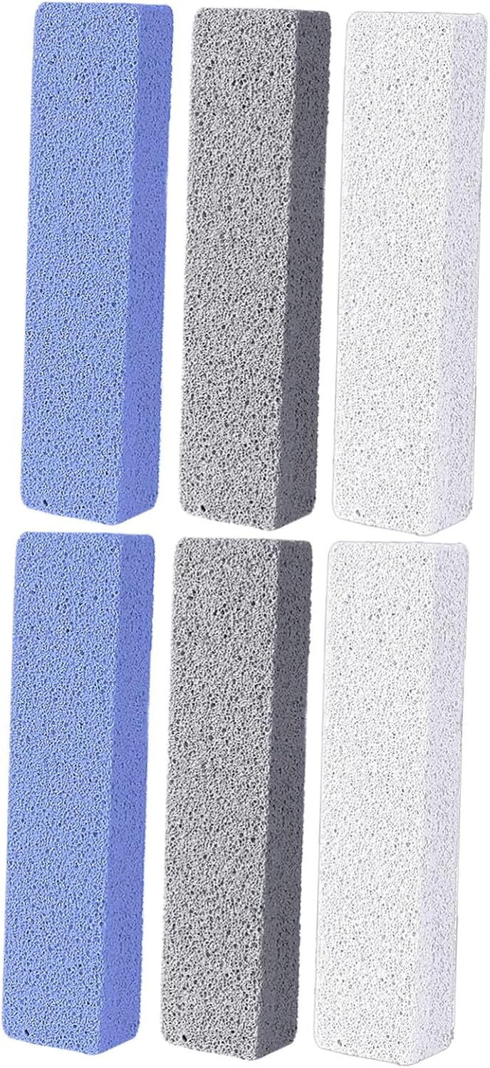 6pcs Glass Pumice Stone for Feet Callus Remover Foot Scrubber Multi-Sided File Scraper Set for Dead Skin Exfoliation Heel Treatment Tools