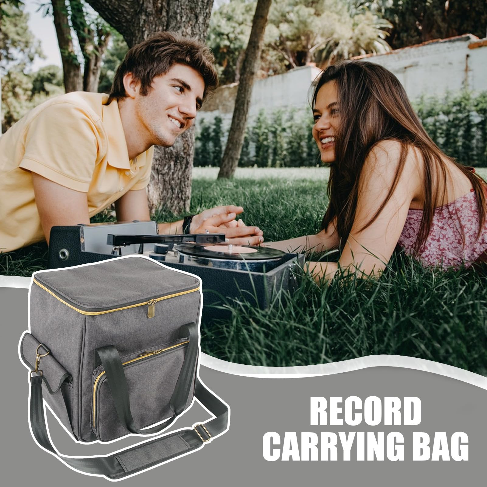 Custodie per album in vinile, grande capacità, portatile, protettiva, multifunzionale | Borsa per CD di grande capacità, organizer per LP impilabile, con manico, per casa, ufficio, studio e sala ascolto