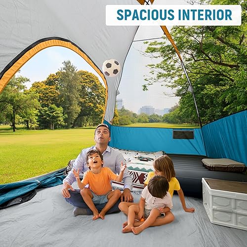 Miniatura 3 de CAMPROS CP Tents for Camping 246 Person Tent Waterproof Windproof Double Layer Camping Tent, Easy Setup Dome Tent with Large Mesh Windows & Wider