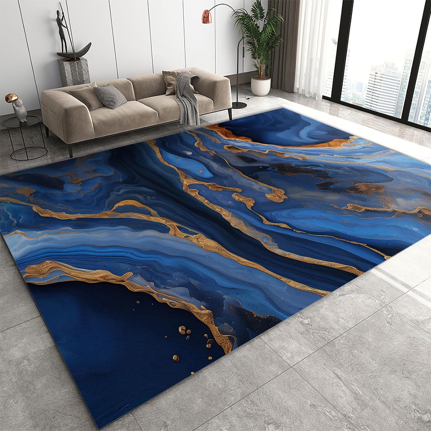 Tapis marbre 3D d'une douceur exceptionnelle pour décoration de salon