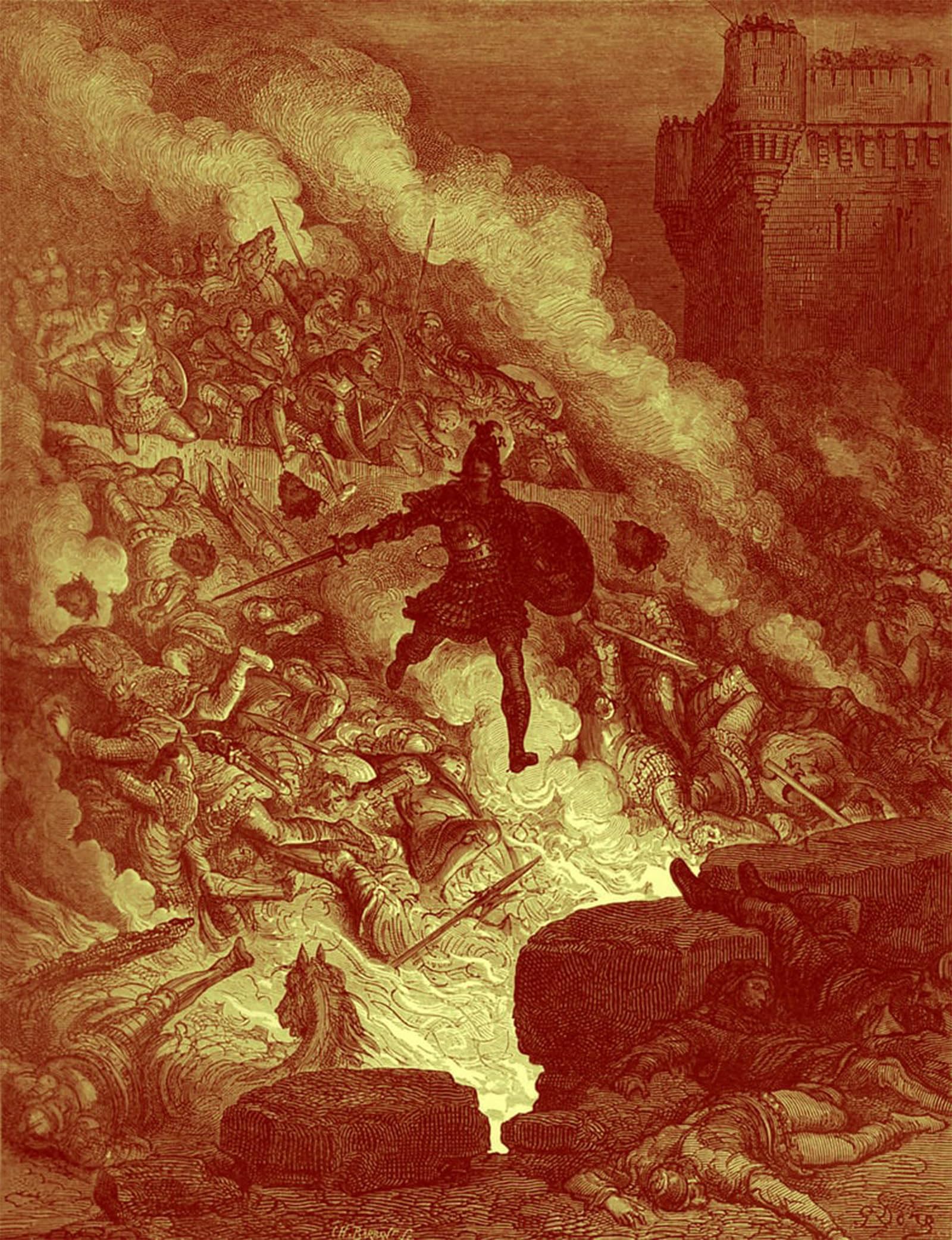 SERENDIPITP Retro Picture Poster Wall Art Pictures Painting Orlando Furioso by Gustave Dore Wall Art Canvas Print for Wall Decor 60x90cm