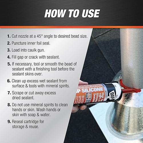 Miniatura 3 de DAP Sellador de silicona 100% RTV de alta temperatura, 10.3 onzas, rojo (7079808013)