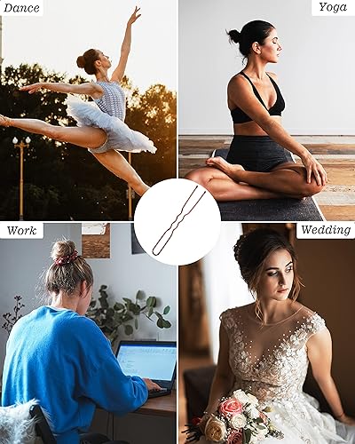 Miniatura 6 de Pasadores para el cabello en forma de U, 360 horquillas para el cabello para moños, horquillas de pelo prémium de 2.36 pulgadas para mujeres,