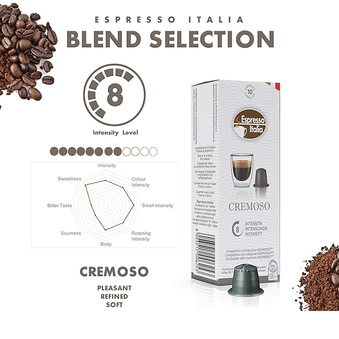 Each pod is meticulously designed to contain precisely the right amount of coffee for a single cup, ensuring consistent and flawless brewing every time. Brewing your favorite coffee has never been easier – simply insert the pod into your Nespresso machine, and let it work its magic. Besides their ease of use, these pods are also designed to be space-efficient, occupying minimal pantry or cupboard space.