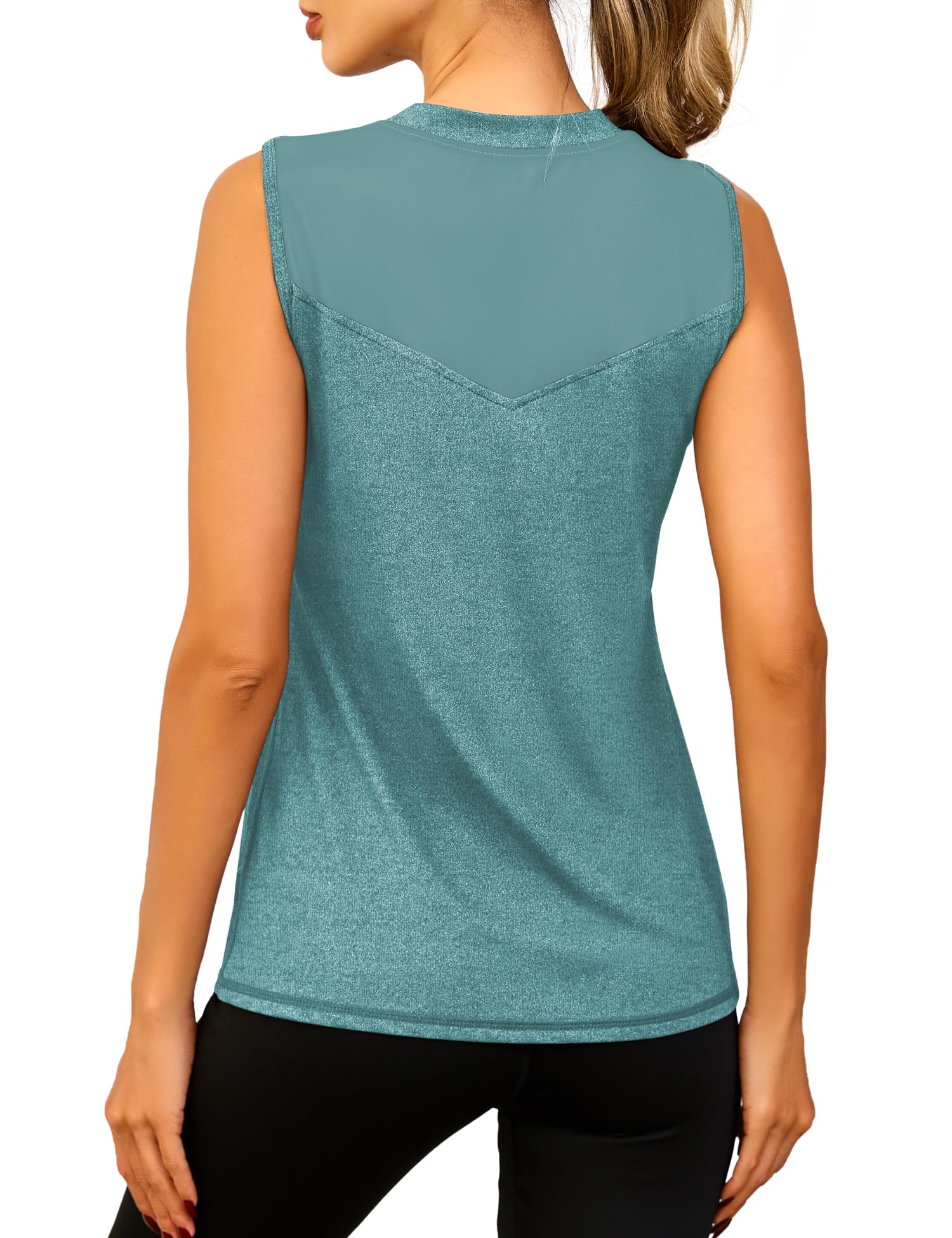 Memouniva Damen Sport Top Ärmelloses Yoga Shirt Leichte Sport Oberteile Fitness Tank Top