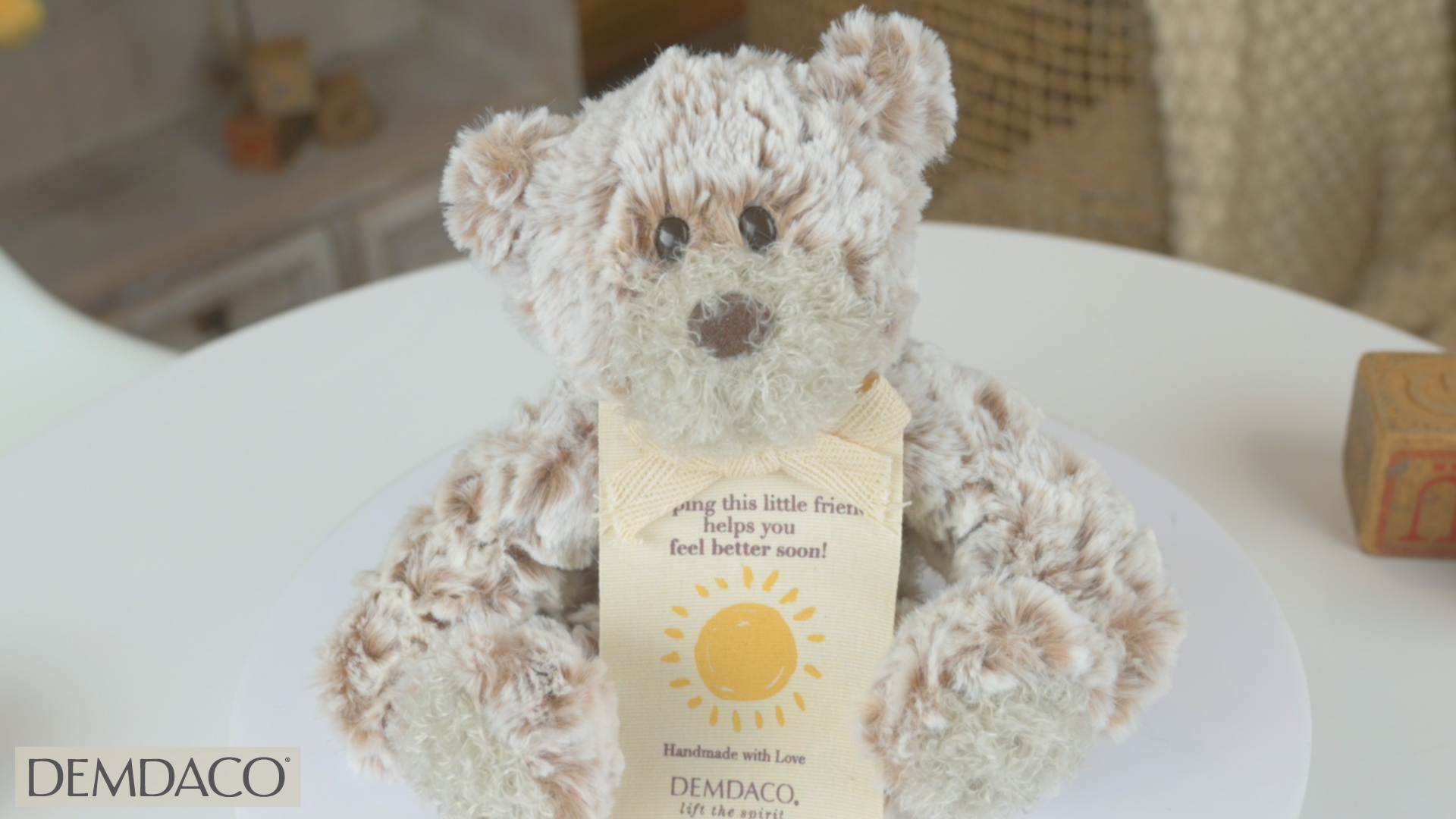 Loveable Huggable Mini Giving Bear - 8.5" Plush Stuffed Animal Toy With Comfort Message Bookmark