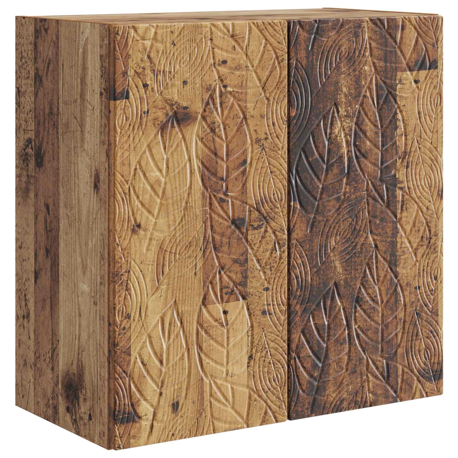 Armoire suspendue en bois vieilli au design robuste et intemporel