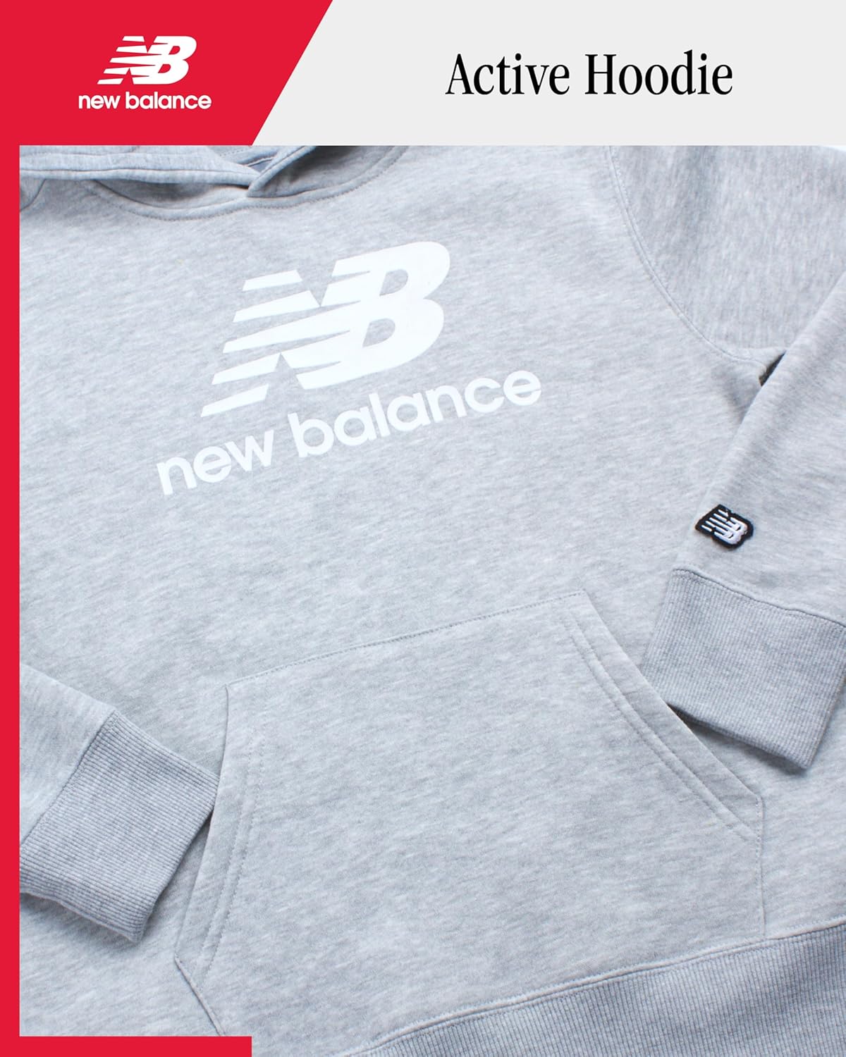 New Balance Boys Hoodie - Cozy Soft Fleece Pullover Boys Sweatshirts with Pocket - Athletic Kids Sweatshirts (8-20) - Image 3