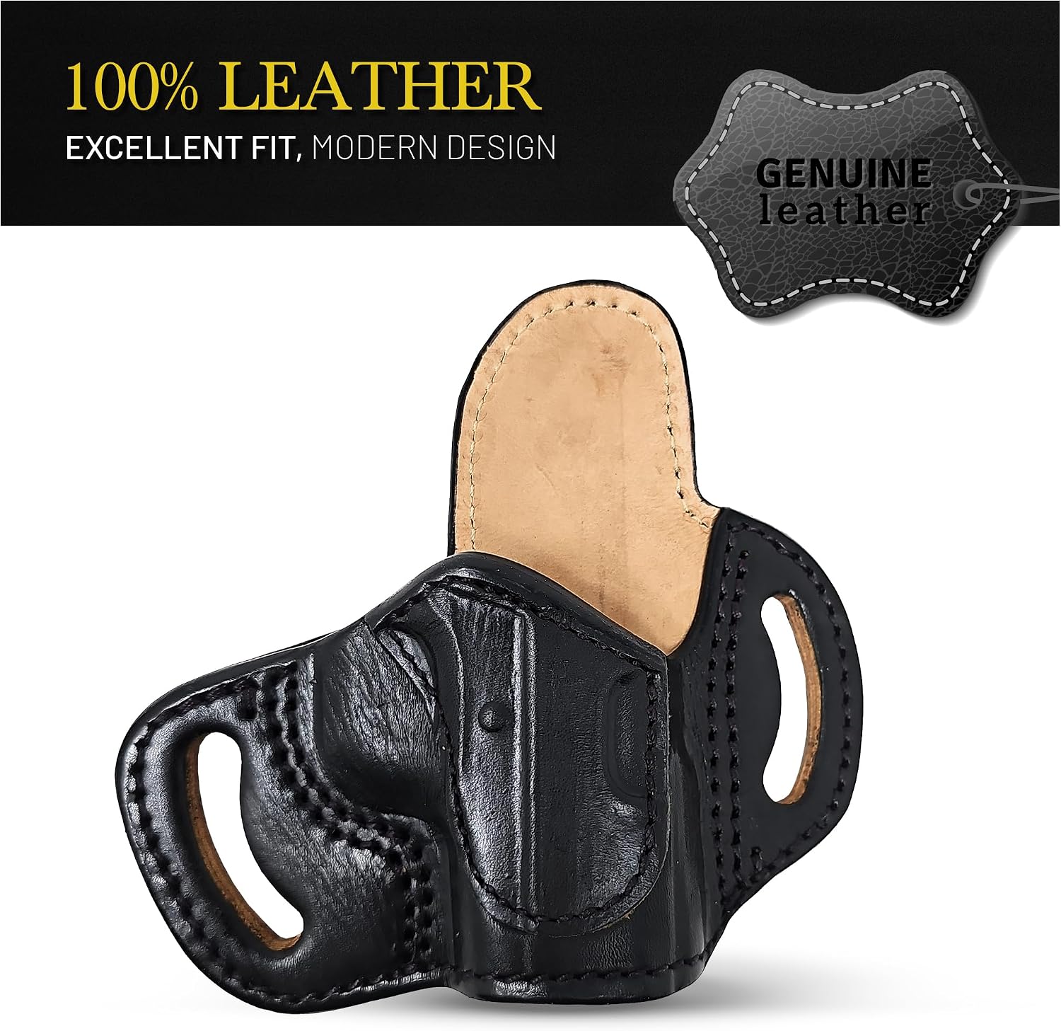 OWB Leather Holster for Pistols. Gun Holster for 1911 3", M&P Shield EZ. Leather Holster by Tagua