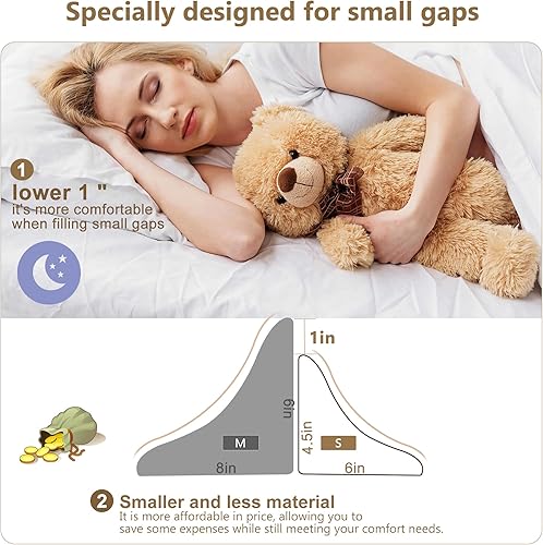 Vista 58 de Vekkia - Almohada triangular, cabecera para cama King, cierra los espacios de 0 a 6 pulgadas entre la cabecera y el colchón, color blanco, de 76 x