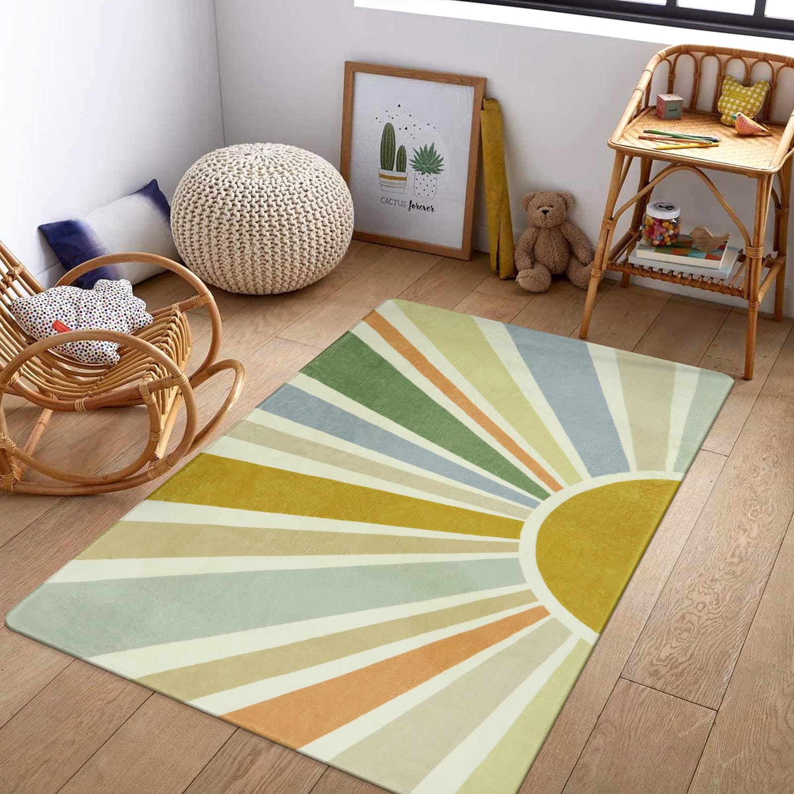 Tapis Fleur Lavable Machine - Ultra Doux, Antidérapant, Pour Chambre Enfant Ou Déco Salon