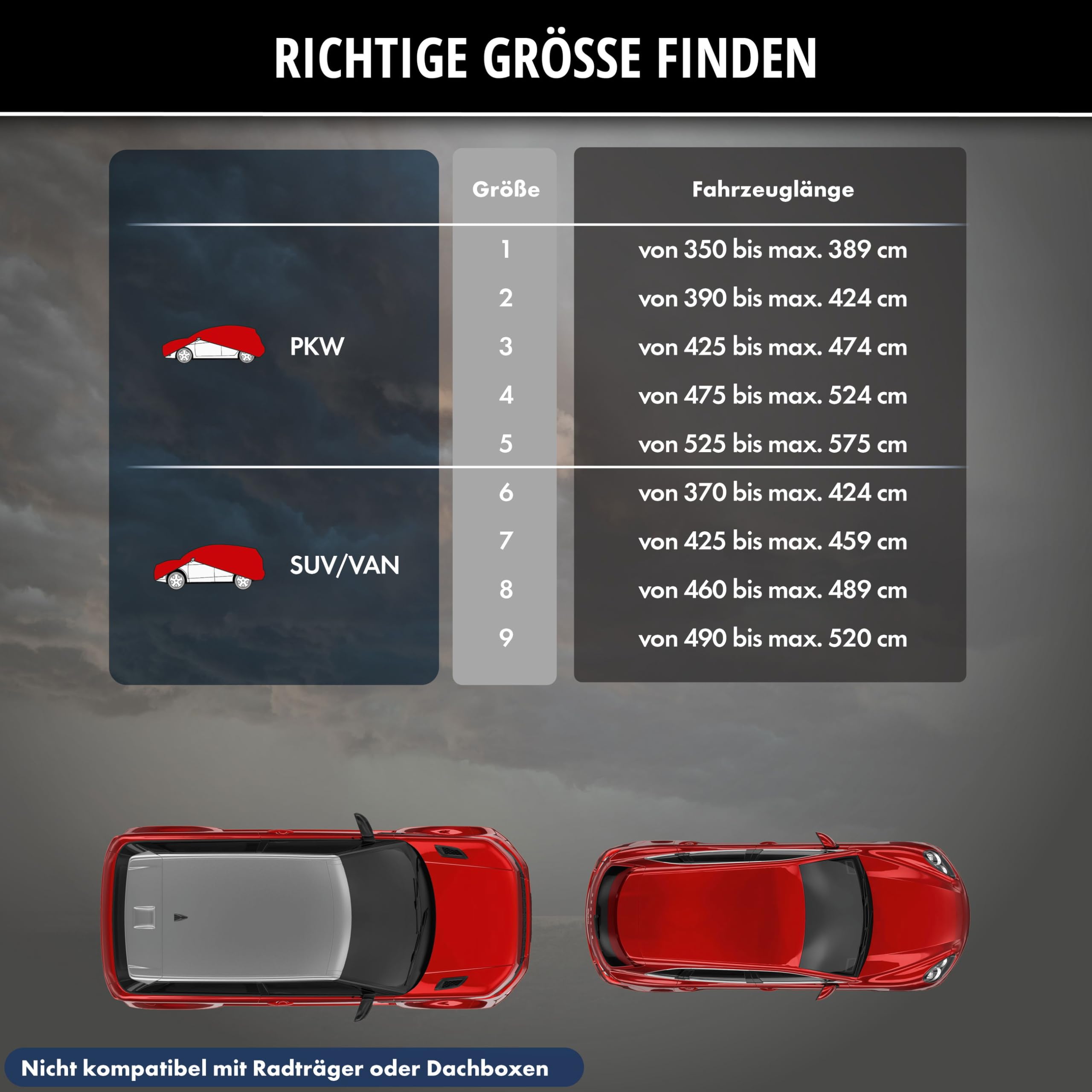 WALSER Hagelschutz Abdeckplane Auto, Autogarage Abdeckung, Abdeckplane Basic, Hagelschutzplane, Abdeckung 100% Polyester, Vollgarage, SUV XL - grau-Silber