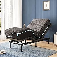 Vista 24 de Base de cama ajustable Queen con control remoto inalámbrico + colchón de espuma viscoelástica de gel Queen de 12 pulgadas cama en una caja