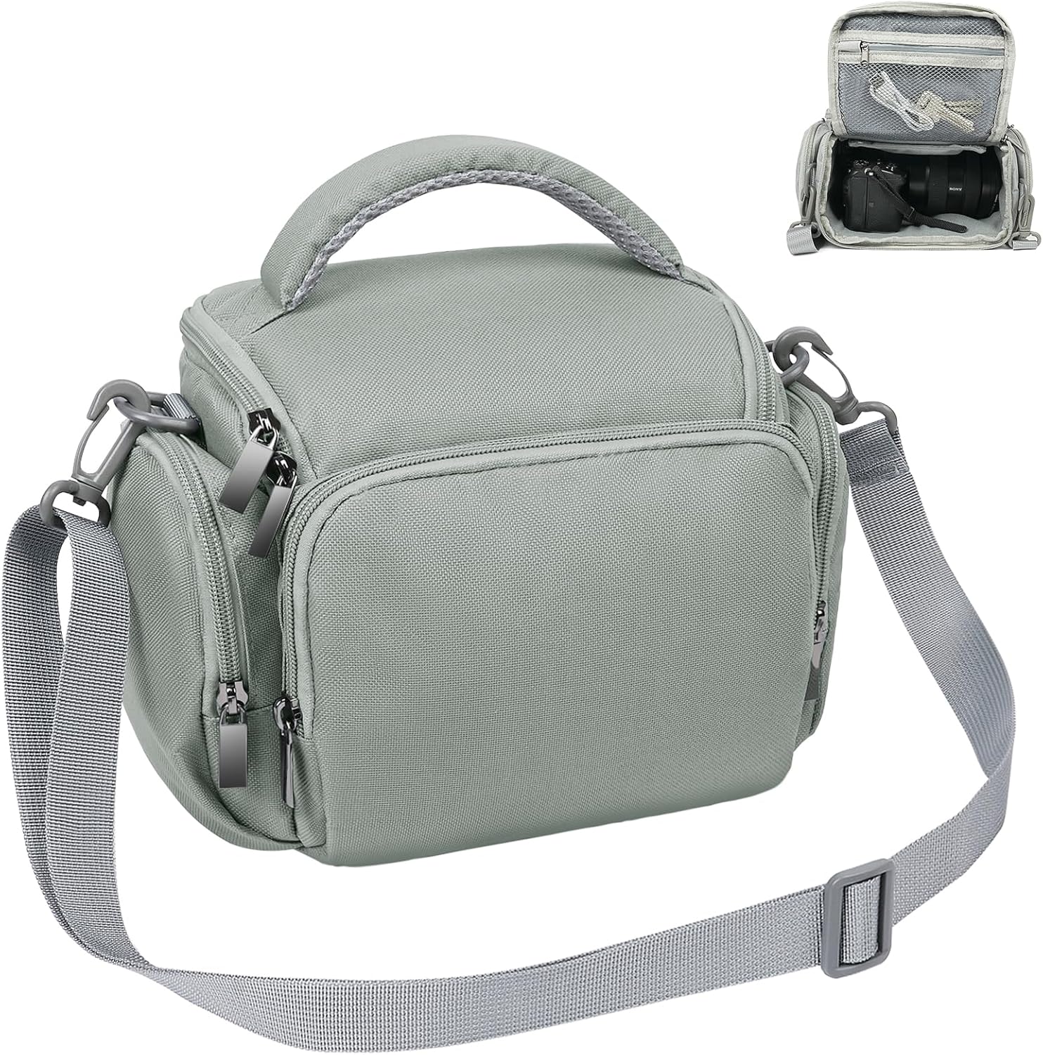 Ainiv Kameratasche, Spiegelreflex DSLR SLR Fototasche, Kamera Tasche zum Umhängen Kompatibel für Canon Nikon Sony SLR/DSLR Kamera Objektive und Zubehör Wasserdicht