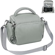 Ainiv DSLR Camera Bag, Waterproof Anti-Shock SLR Camera Case, Large Adjustable Shoulder Strap Camera Backpack, Portable Crossbody Single Shoulder Backpacks Compatible with Canon, Sony, Nikon, Grey