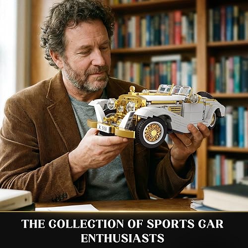 Miniatura 6 de Mould King 10003 Classic Car Model Kit, MOC Vintage Car Building Blocks Set, Gift for Kids Age 8+/Adults Collections Enthusiasts (868+ Pieces,