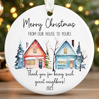 Neighbor Christmas Ornaments - Neighbor Ornament - Gifts for Neighbors, Neighborhood Gifts - Christmas Ornaments for Neighbors, Friends - Ceramic Hanging Ornament 2025