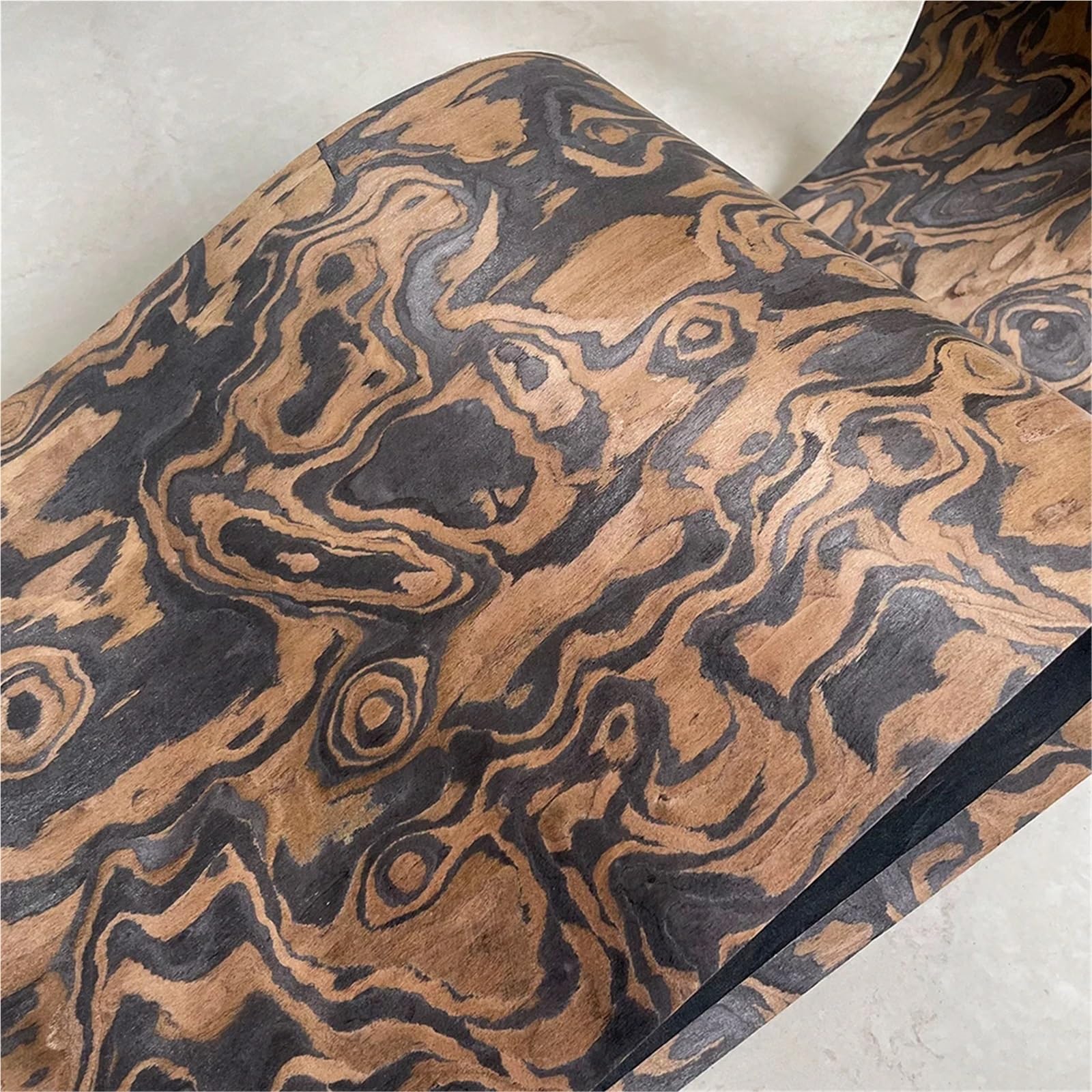 Rotoli di impiallacciatura di legno Impiallacciatura in legno con motivo totem nero, fai da te, falegnameria, mobili, carta parati, ristrutturazione, artigianato in