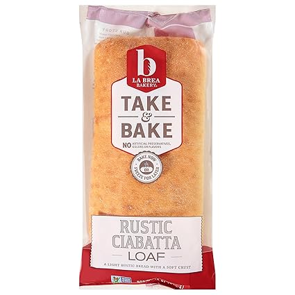 La Brea Bakery Take & Bake Rustic Ciabatta Loaf, 12 oz (Frozen)