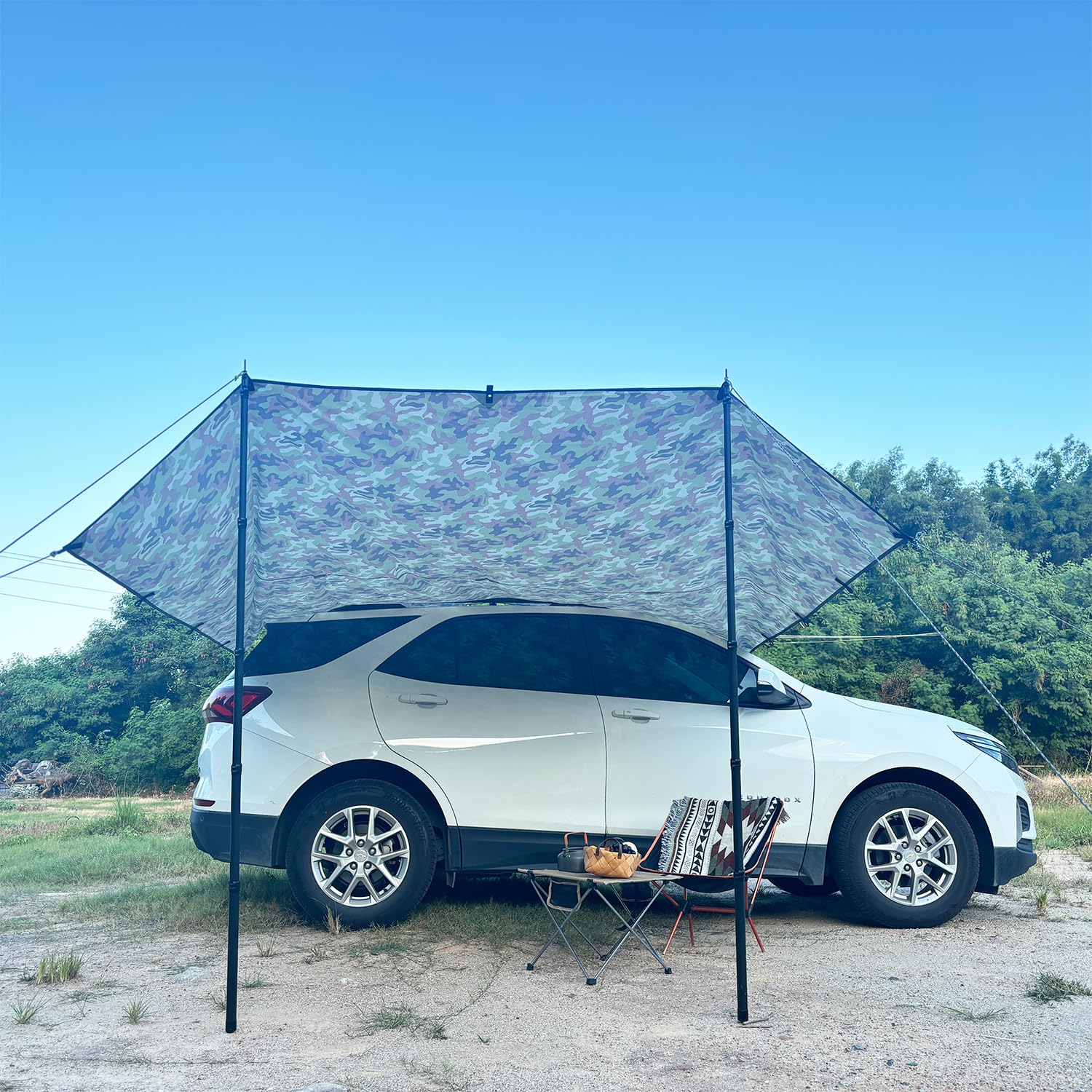 Tarp 3 x 3 wodoszczelna wielofunkcyjna plandeka namiotowa, ultralekka plandeka z oczkami, żagiel przeciwsłoneczny do hamaka, wędrówek, pikników, aktywności na świeżym powietrzu