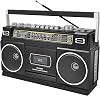 Cassette Player with Bluetooth 5.0 & USB Tape Conversion | AMFMSW Radio, Portable Boombox with Tape Recorder, 10W Stereo Sound, USBTF Playback, 3.5mm Earphone Jack | BatteryMains Power