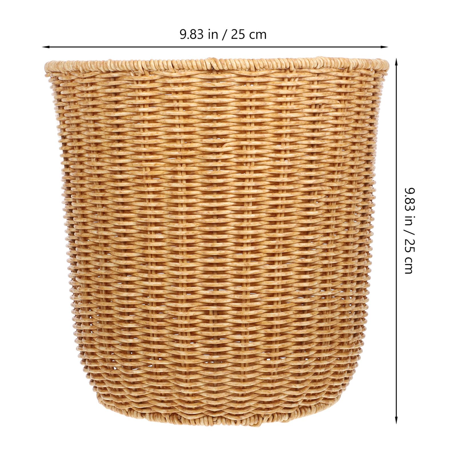 TEHAUX Cestino Organizzatore da Scrivania in Plastica Resistente Portaoggetti Intrecciato 25x25 Cm Contenitore Decorativo Versatile per Casa e Ufficio e Soggiorno