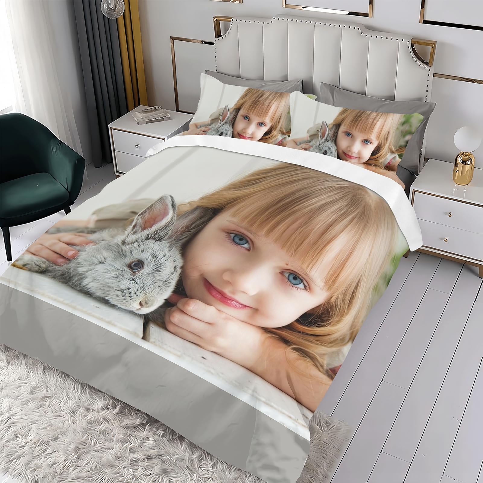 Copripiumino personalizzato,set di biancheria da letto personalizzato con foto/testo/logo,design fai da te,speciale per amici,coppie,compleanno,anniversario,220 x 240cm