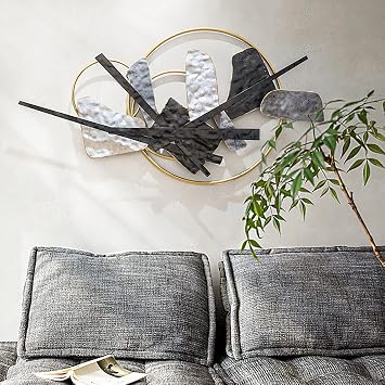 Vintage Metal Art Wall Decor,3D Large Artwork Hanging Wall Sculptures,Family Iron Entryway Wall Decor,Unique Industrial Wall Decoration for Living Room Dining Room Bedroom Office Kitchen,Black