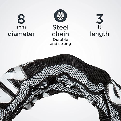 Miniatura 3 de Schwinn Candado de bicicleta con llaves, 3, 4, 5 o 6 pies x 8, 10, 12 o 0.591 in, negro, cable o cadena, protección antirrobo, cable de bloqueo de