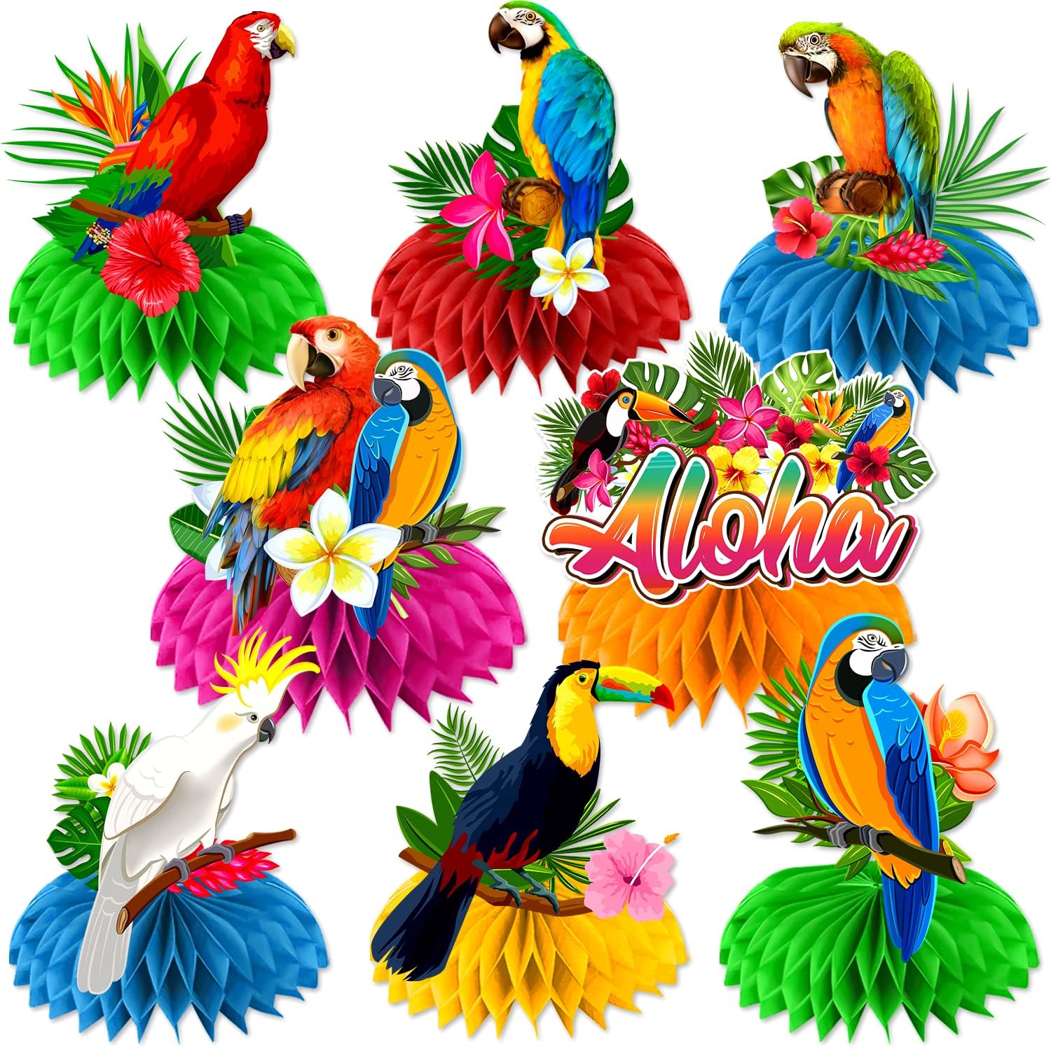 8 Pcs Luau Party Decorations Centerpieces