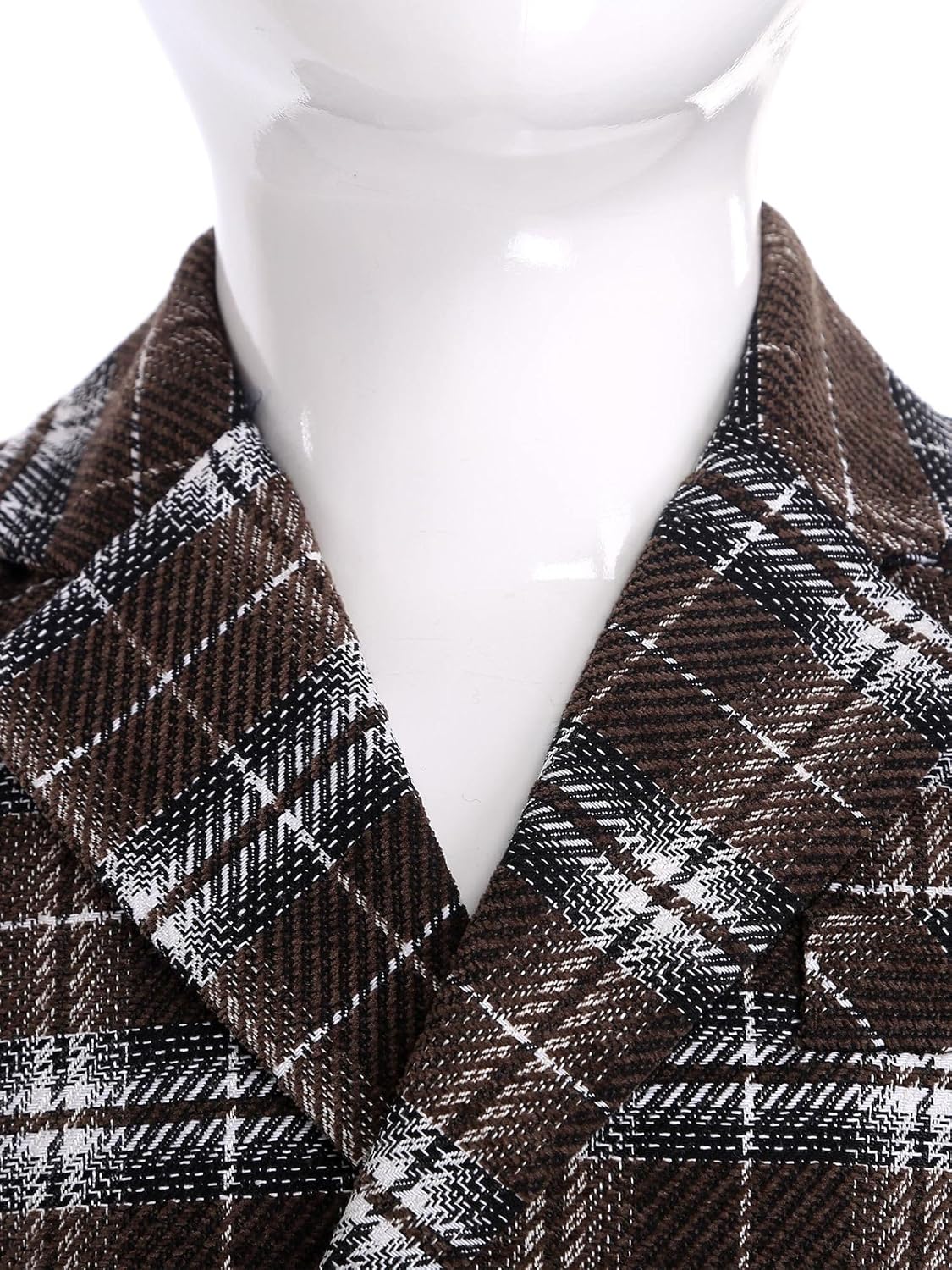 JEYPINMI Kids Boys Formal Blazer Plaid Sport Coat Long Sleeve Double Breasted Tweed Suit Jacket Outwear