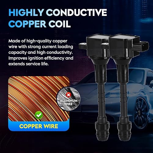 Miniatura 3 de Paquete de bobinas de encendido para Nissan Almera 2001-2005 1.8L L4, Sentra 2002-2006 1.8L L4, 5C1394 50078 C1397 UF351 E1048 E381 52-1745 IC481