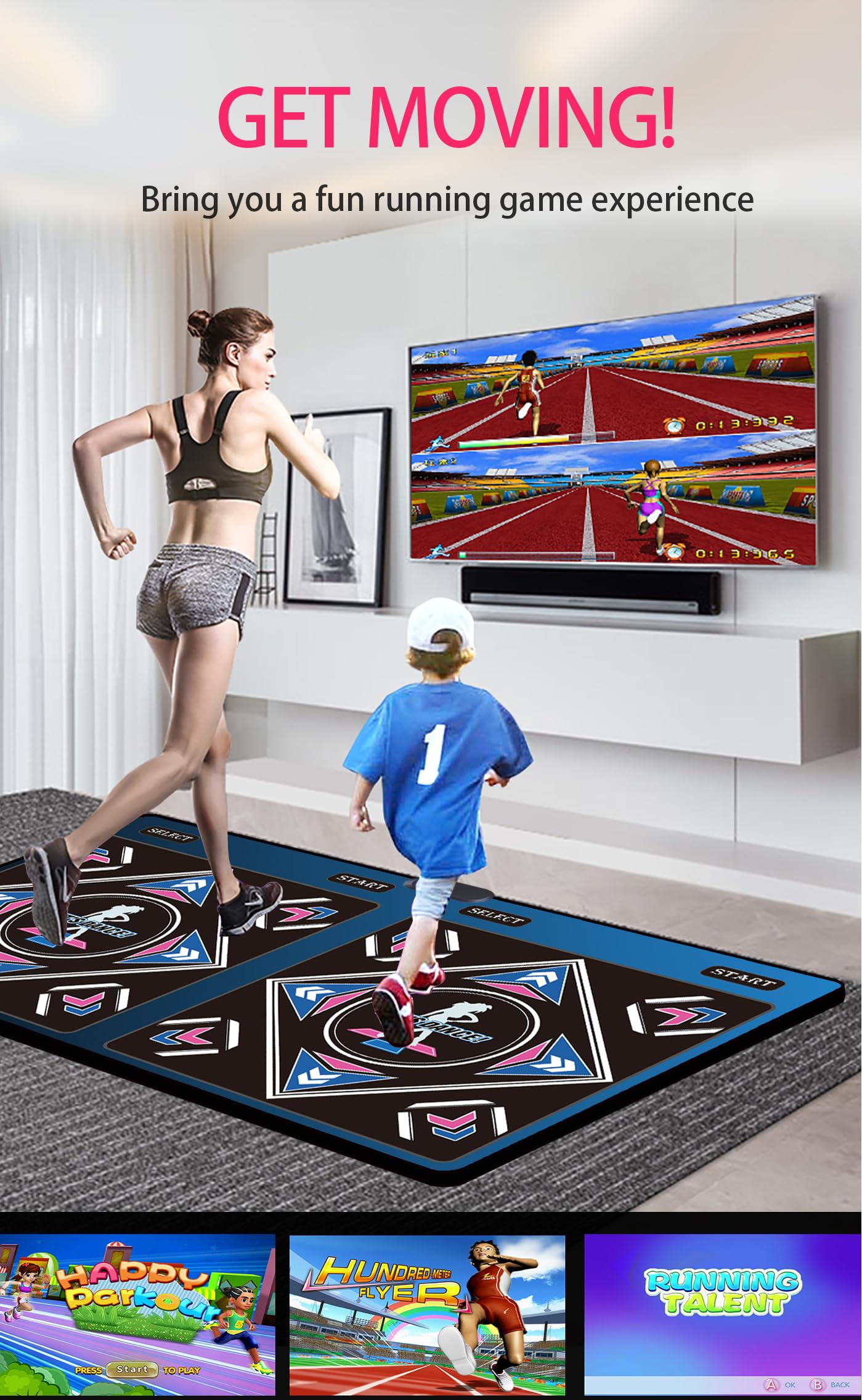 Tapete de baile musical para niños y adultos, ideal para juegos de baile de fitness, 899 juegos, tarjeta de memoria de 64 GB, 75 videos musicales, 650 canciones. Hecho de franela de alta 4