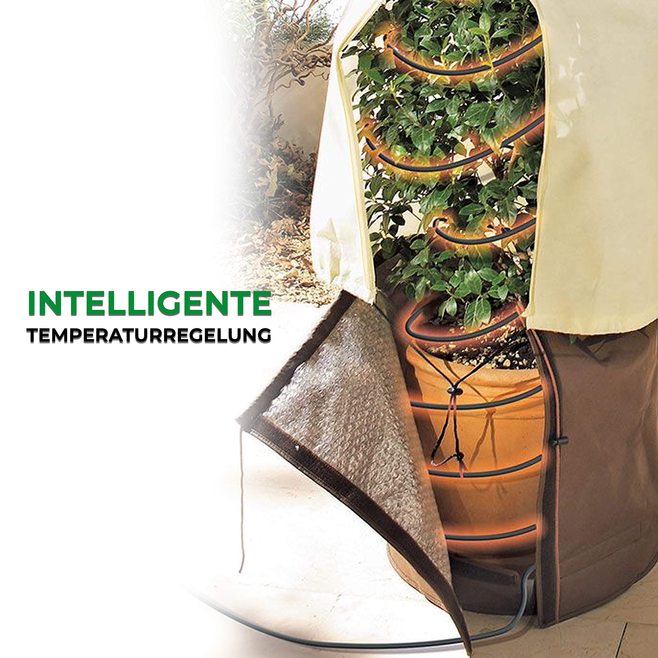 Bio Green Pflanzen-Heizkabel | 6 Meter | 60 Watt | selbstlimitierend | schützt Pflanzen und Töpfe vor Frost | steckerfertig | IP67
