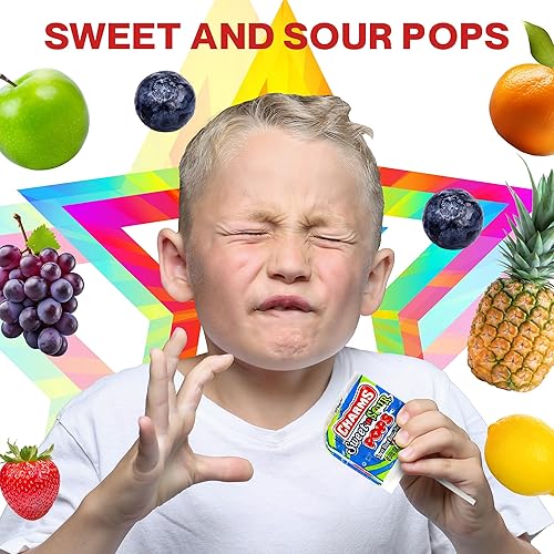 Miniatura 3 de 24 piezas de dijes Sweet and Sour Pops, paletas envueltas individualmente, recuerdos de fiesta, dulces para cumpleaños, empaquetados en una bolsa