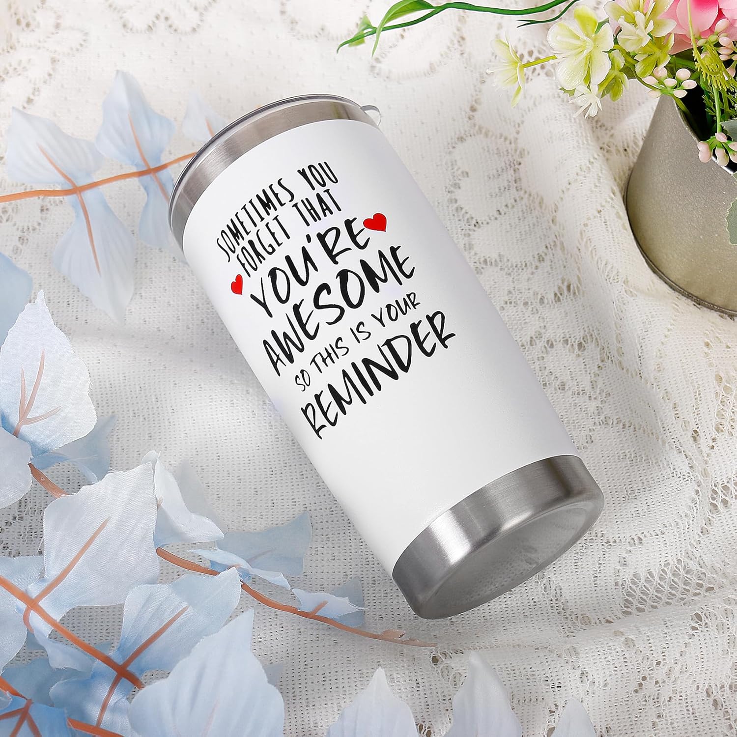 Best Mom Ever Inspirational Gift Mom Tumbler Mug, 20 oz Coffee Tumbler Cup Gifts for Mom From Daughter Christmas Gift for Wife Women(you are awesome) - Image 5