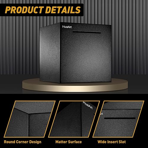 Miniatura 36 de Alcancía para adultos, hucha segura hecha de acero inoxidable, solo puede salvar la alcancía que no se puede sacar (7.9 pulgadas)