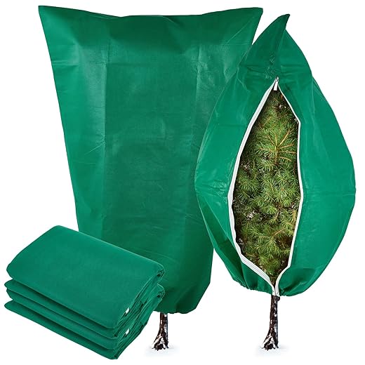 YATHO Plant Covers Freeze Protection 2 Packs 31.5" W X 47.3" H Thicker Large Outdoor Winter Frost Cloths Blankets with Zipper Drawstring, Reusable Garden Tree Cover Bags for Fruit Tree Shrub Potted