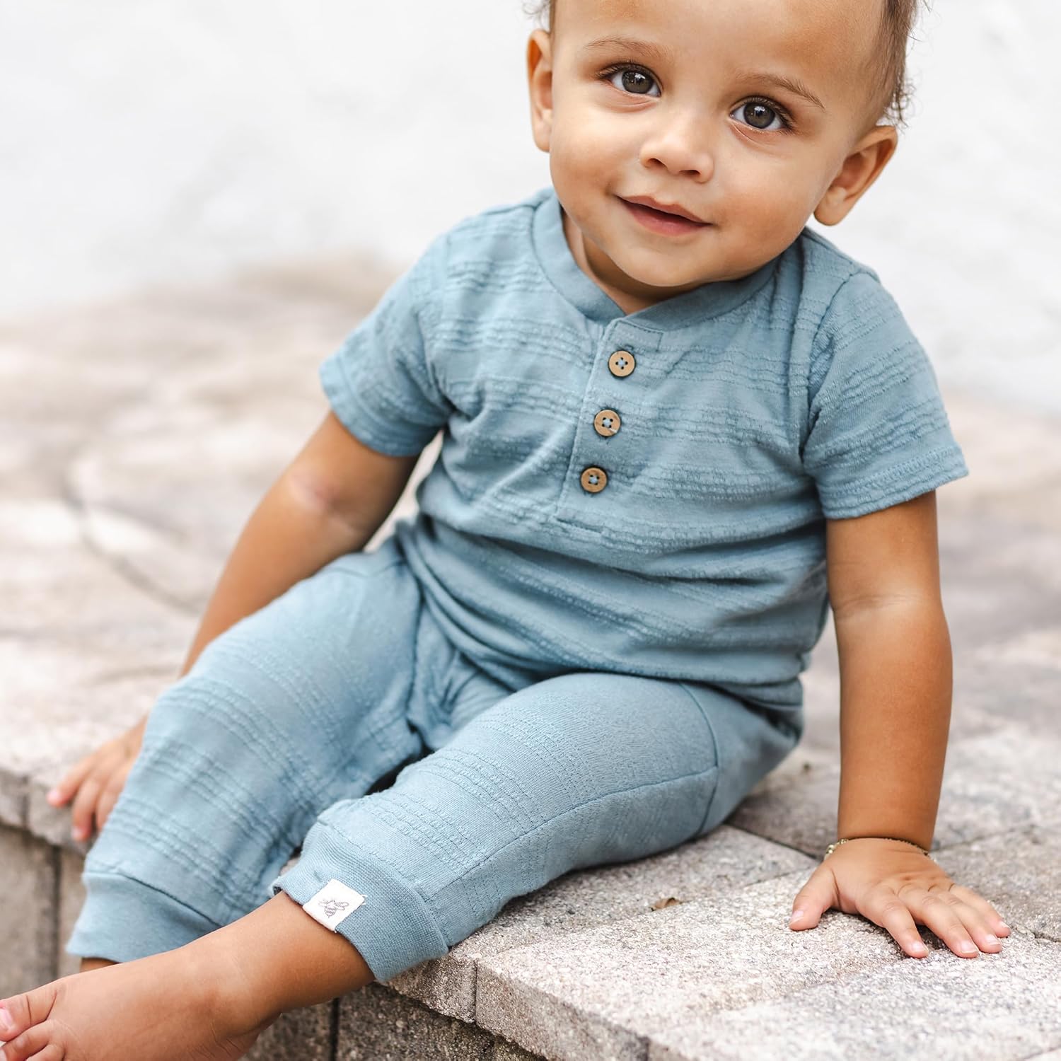 Burt's Bees Baby Boys' 100% Organic Cotton One-Piece Short Sleeve Jumpsuit - Image 4