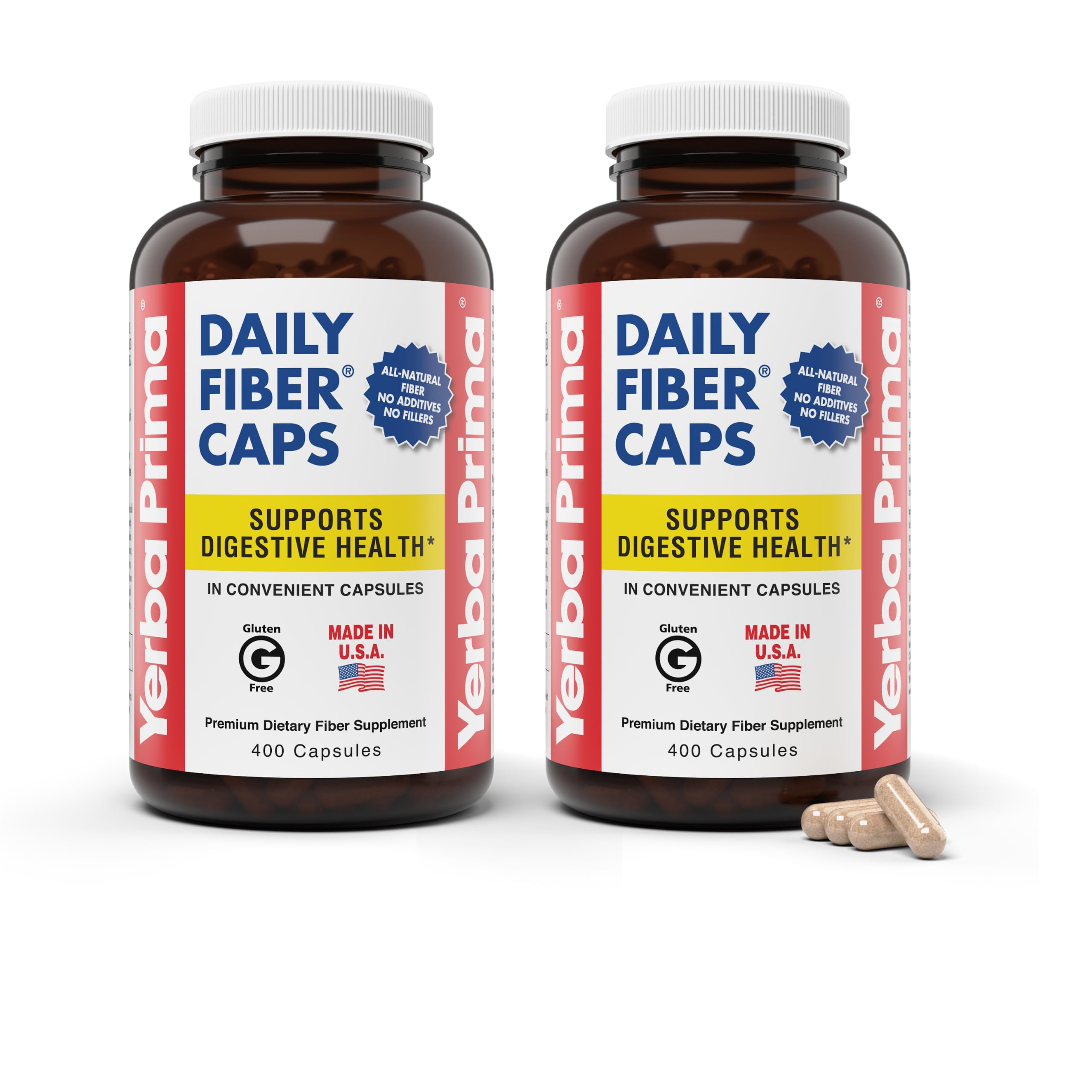 Yerba Prima Daily Fiber Caps Formula, 400 Capsules - Both Soluble and Insoluble - with Psyllium Seed Husks, Acacia Gum, Apple Fiber and More - Dietary Supplement — Amazon image 8
