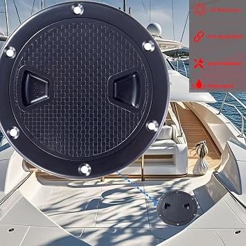 2 Pcs Boat Hatch,Circular Non Slip Inspection Hatch Deck Plate Hatch, with Detachable Coverfor Marine Boat Yacht
